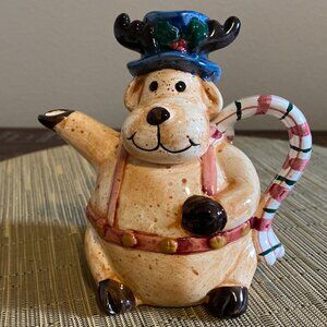 Cute Reindeer Ceramic Tea Pot (Decorative Figurine) Flomo